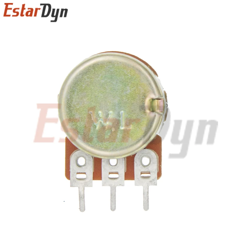 Linear Potentiometer WH148 Linear Potentiometer 15mm Shaft With Nuts And Washers 3pin WH148 B1K B2K B5K B10K B20K B50K B100K with Random Color Cap