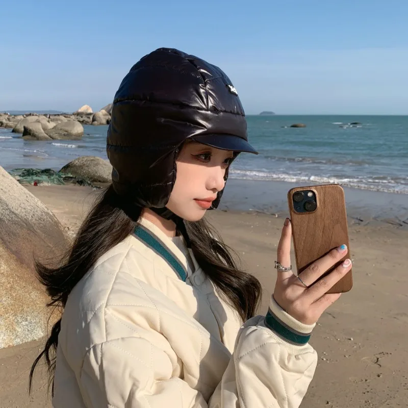 Short-brimmed Unisex Down Hat Outdoor Cycling Function Ear Protection Cap Mountaineering Windproof Cycling Cold Hat