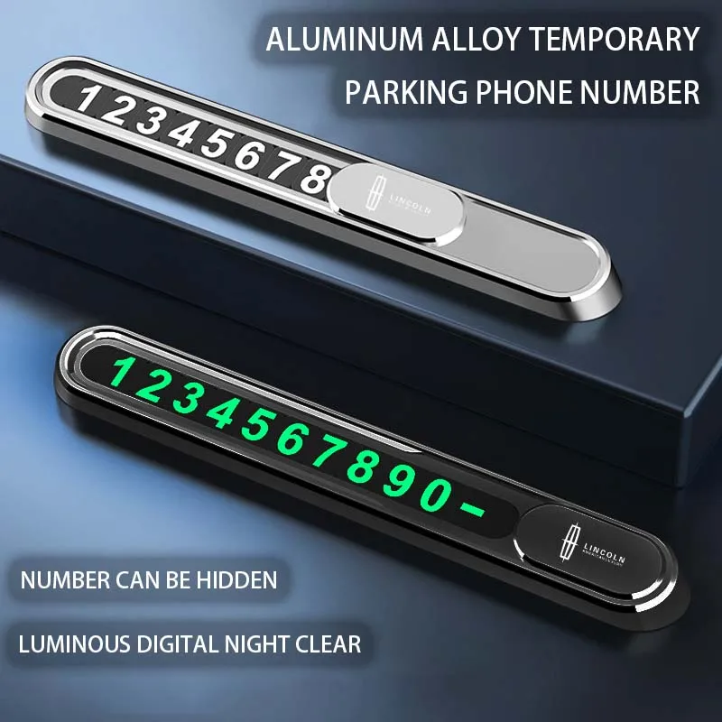 

Car Temporary Parking Plate Phone Metal Alloy for Lincoln Navigator MKX CONTINENTAI mkz mkc mkt mks Accessories 2024 Interior