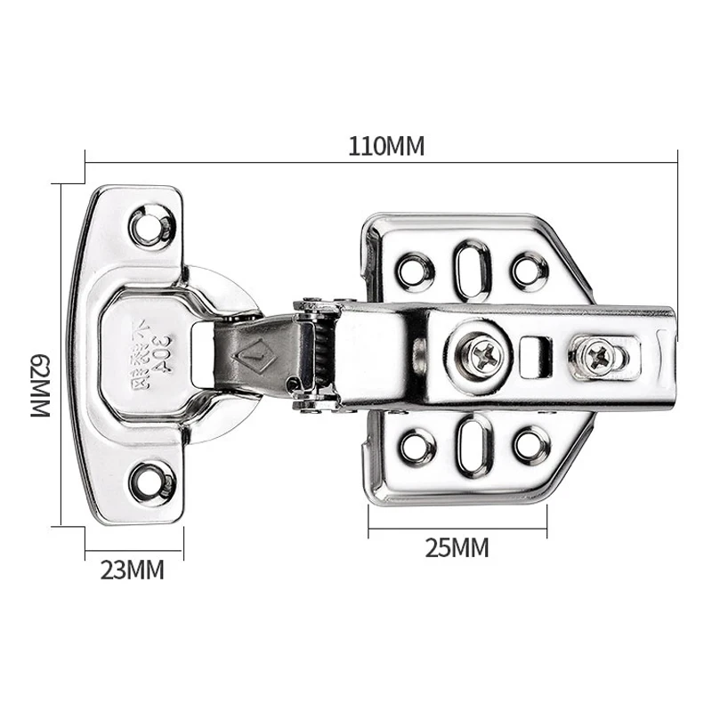 304 Stainless Steel Hydraulic Hinges 1Pcs/10Pcs Cabinet Door Spring Hinge Damper Quiet Closing Kitchen Cupboard Furniture