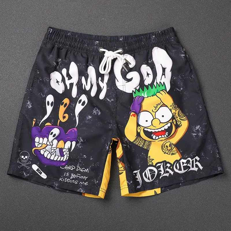 Fashion Brand Cartoon Shorts Women's Men Summer New Casual Loose Three-Dimensional High Waist Wide Leg Pants