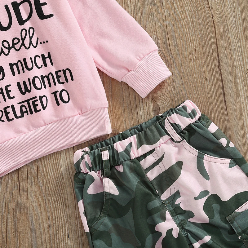 Toddler Girls Sweatshirt & Camo Pants Set 5