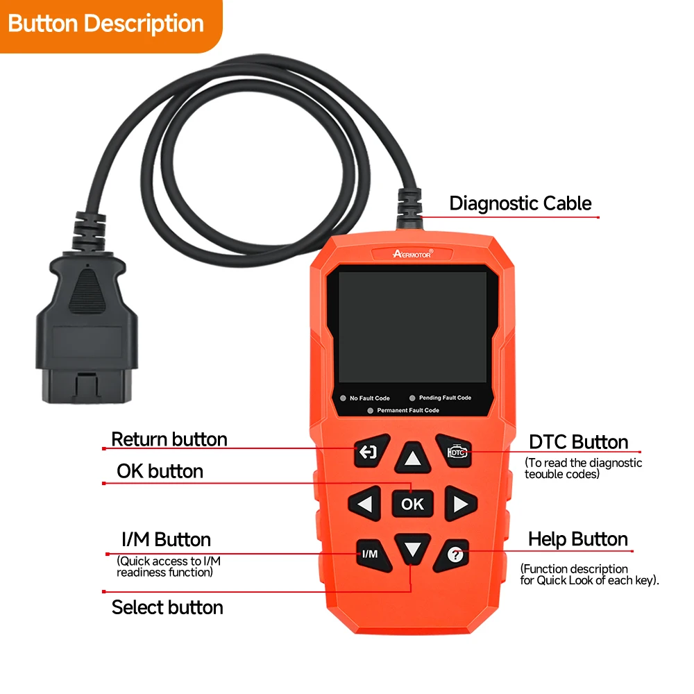 V880 Car Diagnostic Scanner Engine Check Car Code Reader Obd2 Diagnostic Tool Multi-Language On-Board