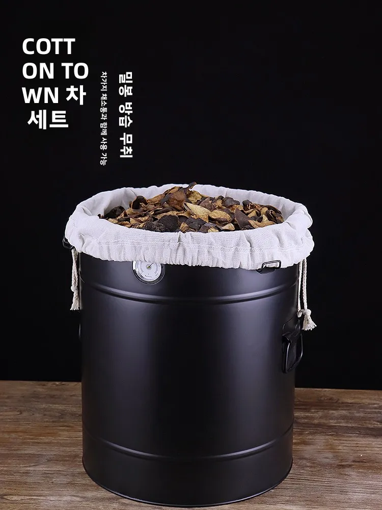 두꺼운 면 소재 소형 도시풍 건조 오렌지 껍질 천 가방, 끈 조절식 대용량 차잎 보관용 특수 가방