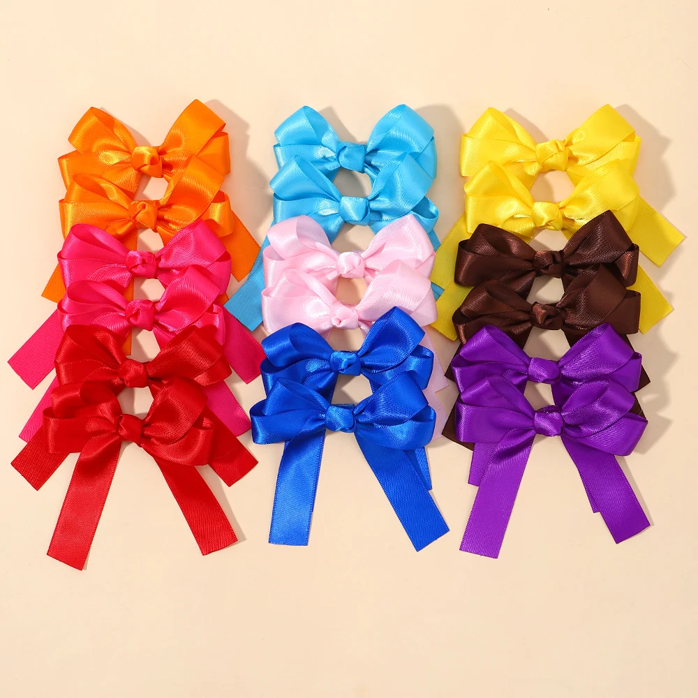 2 stücke Cheer Up Bowknot Haar Clips für Mädchen Einfarbig Band Bögen Haarnadeln Hairgripe Kinder Boutique Haar Zubehör Großhandel – Detail 9