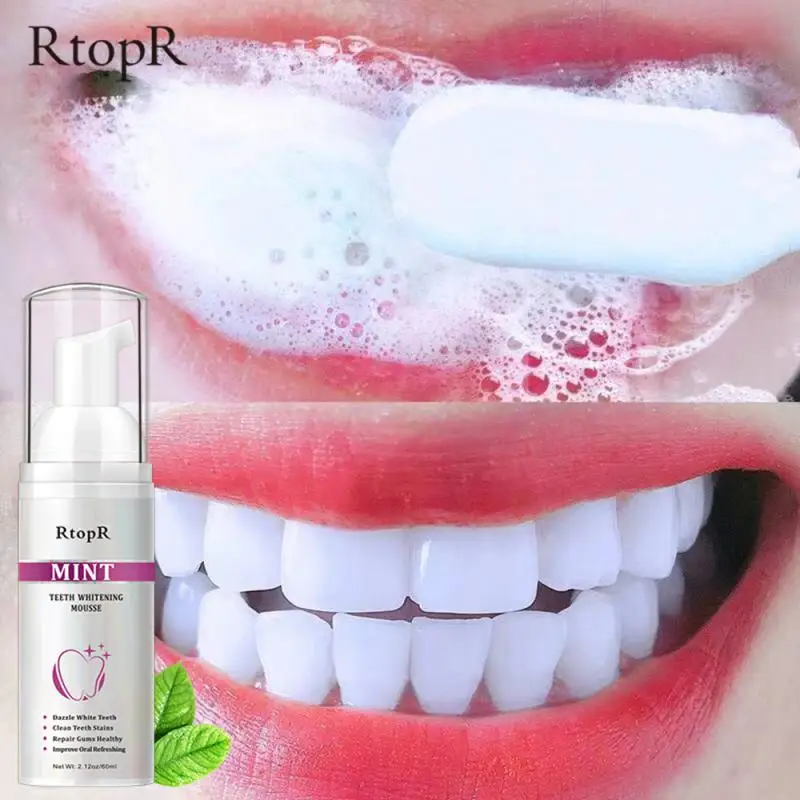 

Foam Whitening Toothpaste Mint Teeth Whitening Mousse Toothpaste Whitening Foam 60Ml Baking Soda Toothpaste Ultra-Fine Mousse