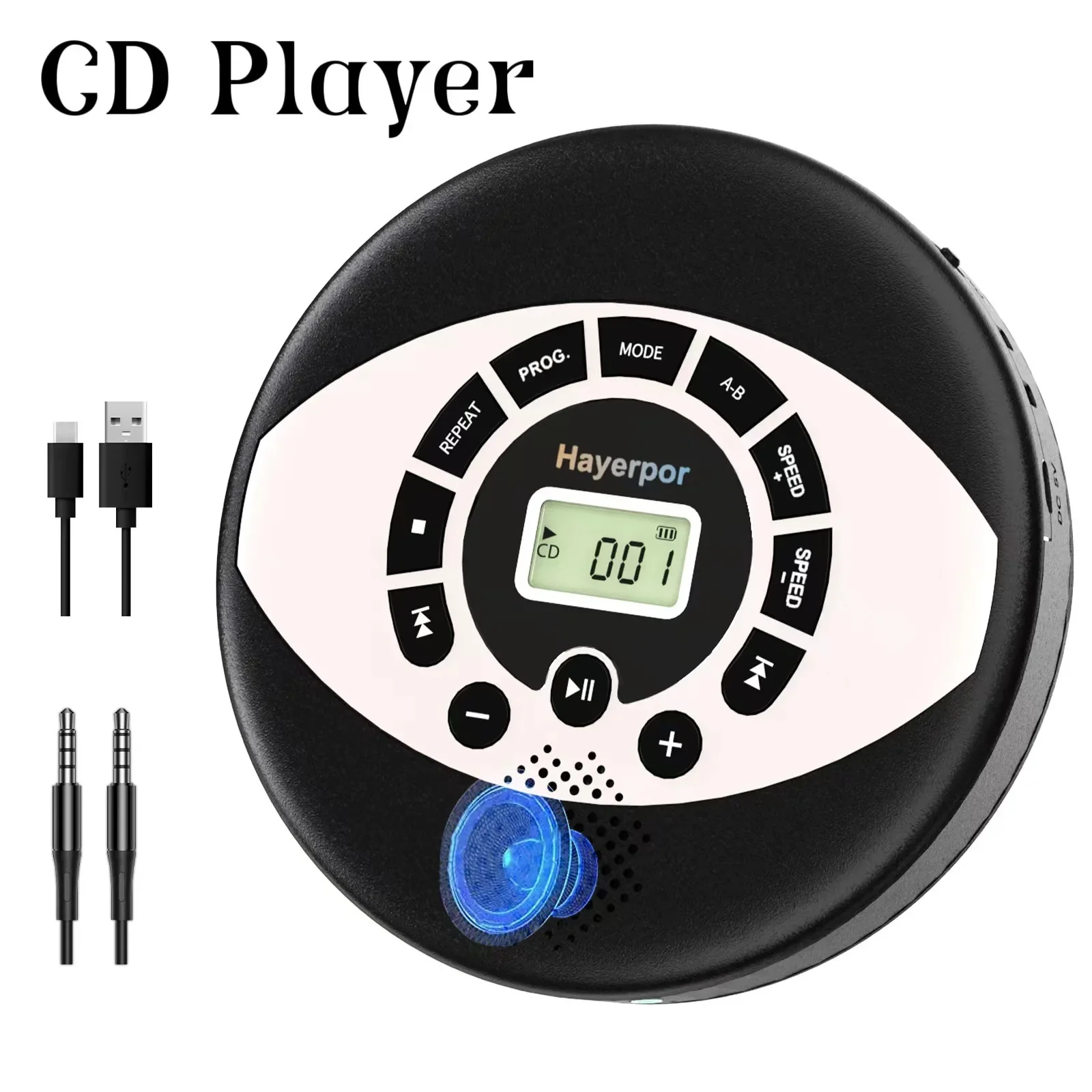 

New CD Player Portable Music Player Home Replay Early Learning English Walkman