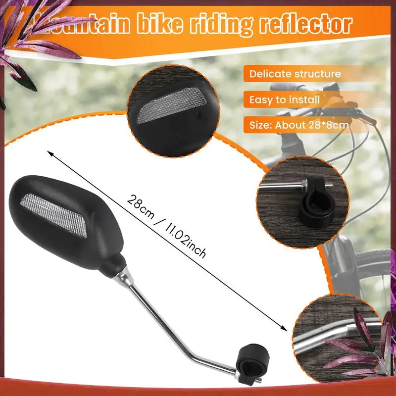 Durable 1 Pair Bike Rearview Mirror Safety Bicycle Rear View Glass Mirrors Adjustable Cycling Rearview Left Right Mirror