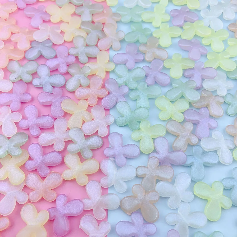 

Акриловые бусины россыпью в форме бабочки, 50 шт., светящиеся разноцветные бусины-разделители для изготовления ювелирных изделий «сделай сам», для ожерелий, браслетов, 20 х15 мм