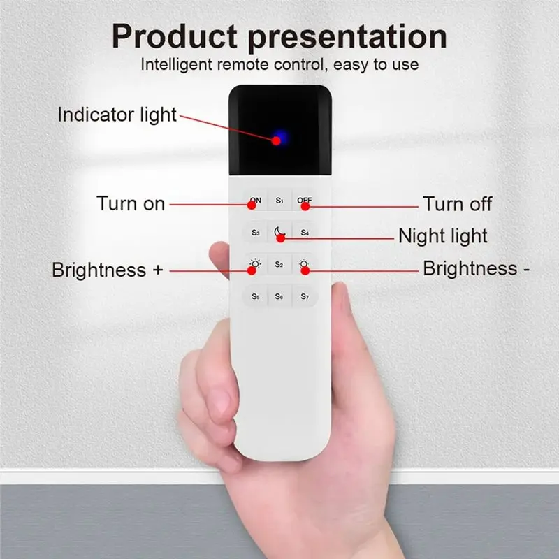 원격 제어 2.4Ghz Wifi 무선 50M 거리 범위 홈 조명 자동화를 위한 7개 그룹 사전 설정 장면