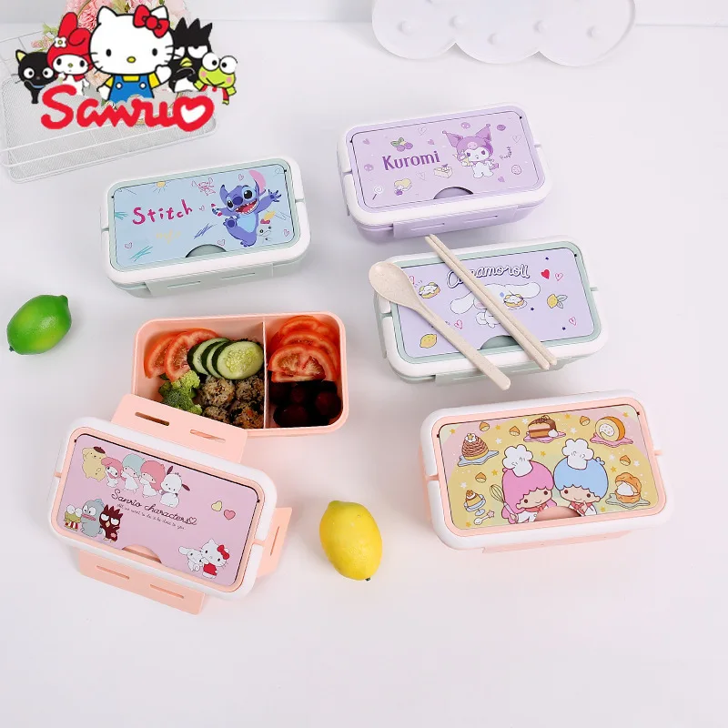 

Sanrio Melody Kuromi Hello Kitty Cinnamoroll Pochacco 1100ML Lunch Box with Cutlery Compartment Lunch Box for Student Workers