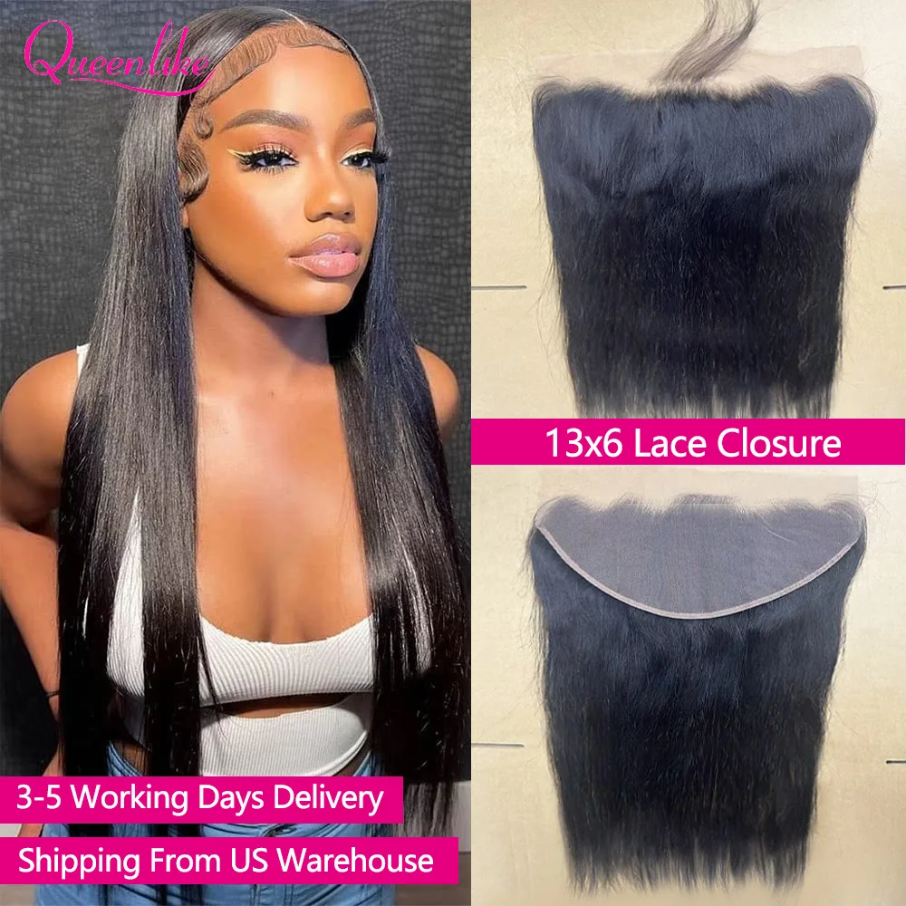 22 24 Inch Straight 13x6 Lace Closure Brazilian Hair Transparent Straight Human Hair HD Lace Frontal With Baby Hair Pre Plucked 1