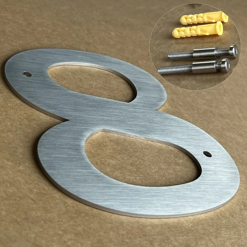 Stainless Steel Floating House Numbers Letters Outdoor Metal Home Address Sign Plates 5 in Wall Mounted Doorplates 0-9/A-Z 127mm house number signs house numbers