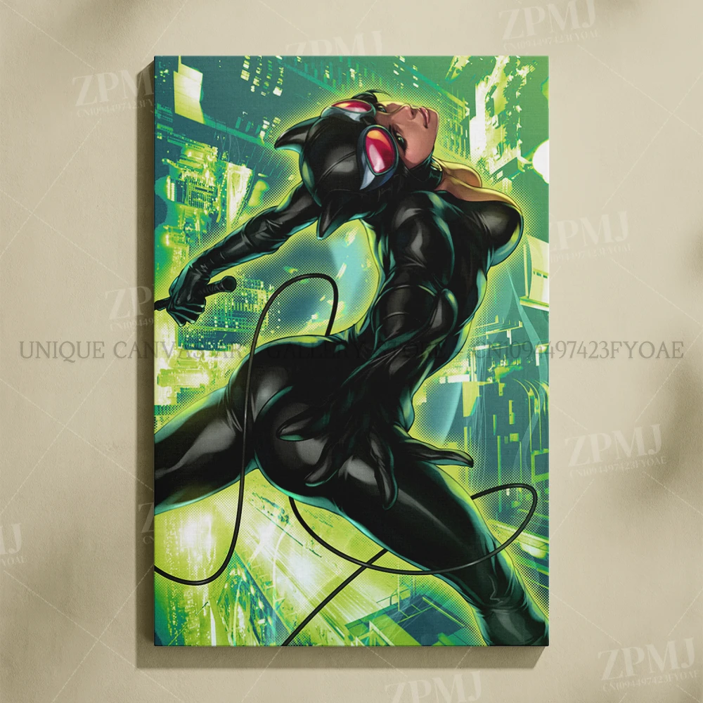 Batwoman and Catwoman Canvas Art - HD Printed Kawaii Wall Decor Poster