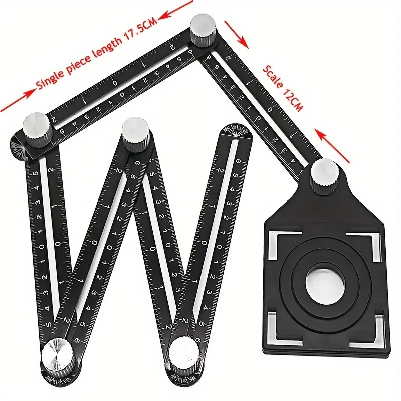 1PC construction tools multi-angle measuring ruler aluminum folding positioning ruler professional DIY shingle floor punch