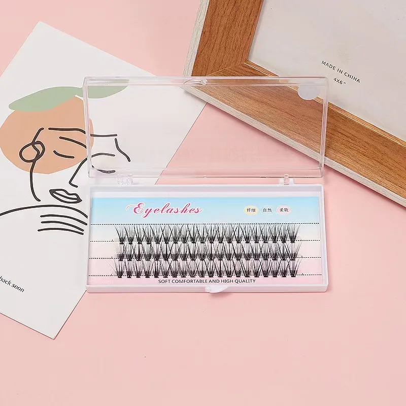 Description Picture 5 of item3Rows 120/60/48 Bundles Eyelash Extension Natural Russian Volume Faux Cils Lash Individual 10/20/40D Cluster False Lashes Makeup