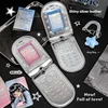 Kawaii PU Leather Mobile Phone Shape 3 Inch Photocard Holder Card Photo Holder Bag Pendant Flip Phone Case School Stationery 1