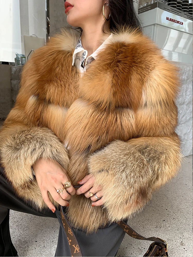 

2023 NEW lADIES GORGEOUS BEAUTIFUL LOOK REAL RED FOX COAT