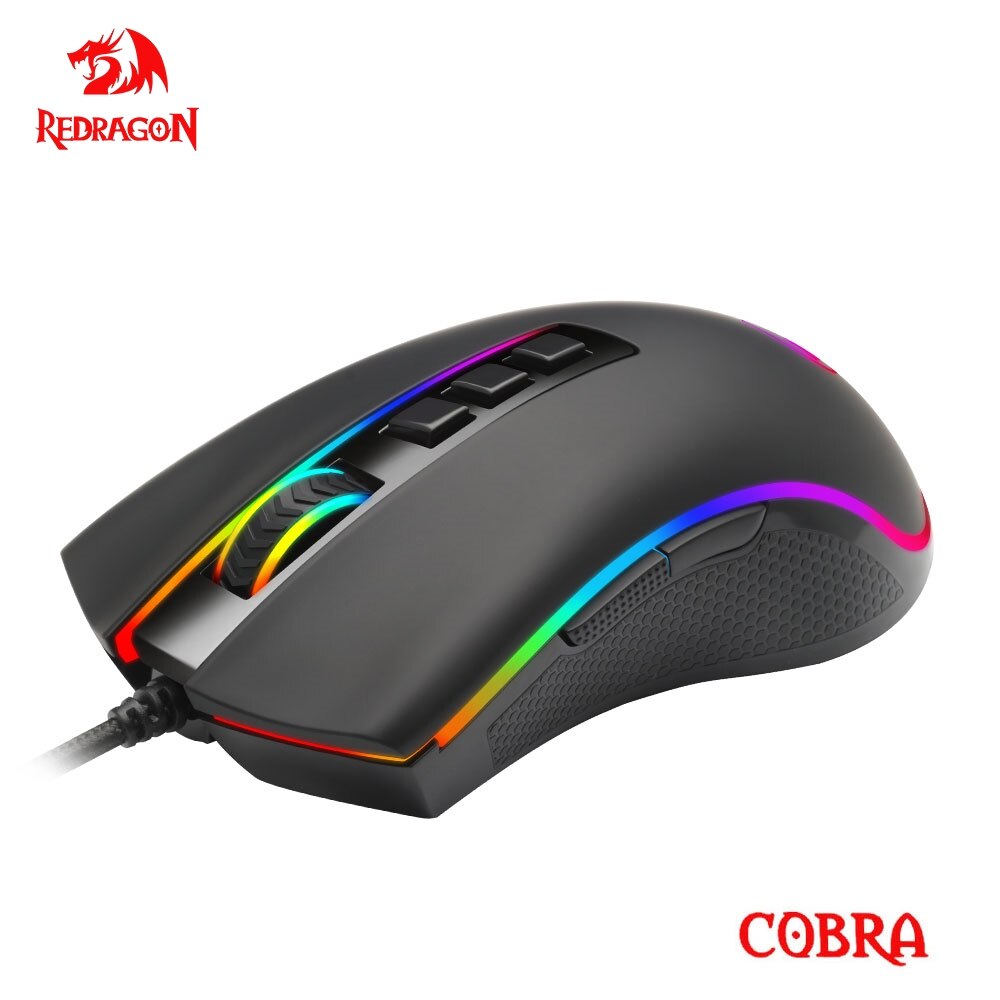  REDRAGON COBRA M711 RGB USB Wired Gaming Mouse 12400 DPI 9 Buttons Mice Programmable Ergonomic for Computer PC Laptop Gamer 