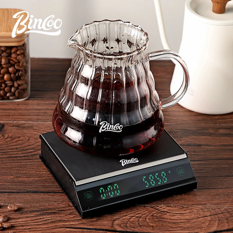 타이머 스탠드가 있는 Bincoo 주방 커피 저울, USB C 디지털 주방 무게 그램, 시간 경량 미니 디지털 저울