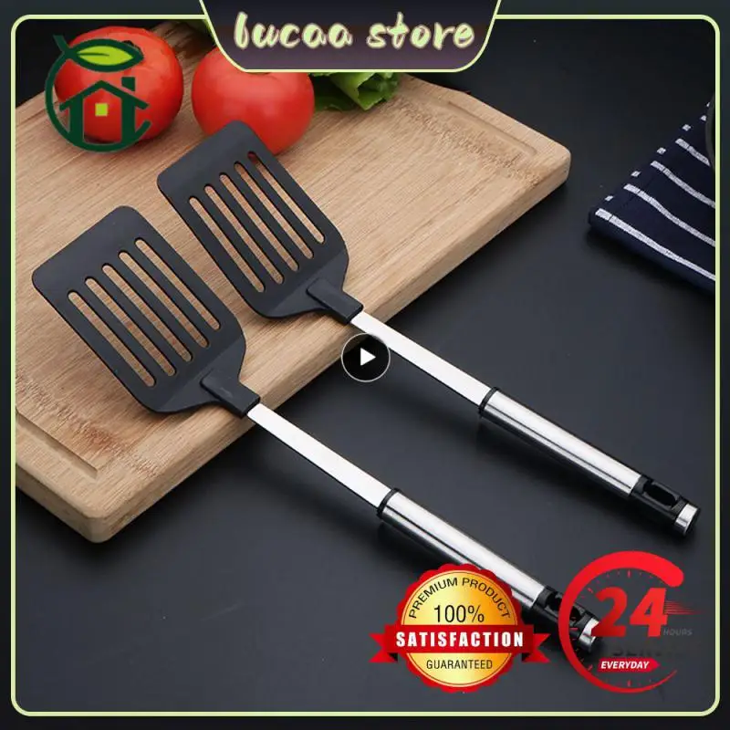 Stainless Steel Turners Kitchen Tools Nylon Handle Spatula Fried Shovel Egg Fish Frying Pan Scoop Spatula Cooking Utensils