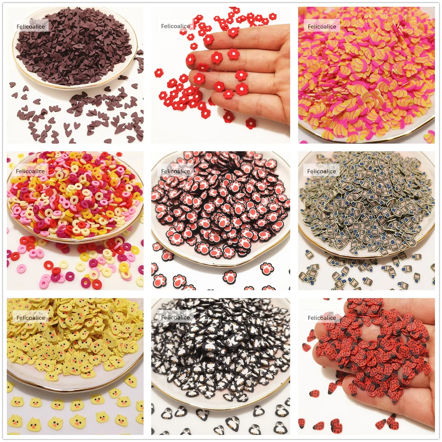 Neue 20g Schleim Füllstoff DIY Zubehör Mini Avocado Obst Scheiben Flauschigen Klar Schleim Liefert Geschenk Spielzeug Ton Streusel 5mm – Detail 4