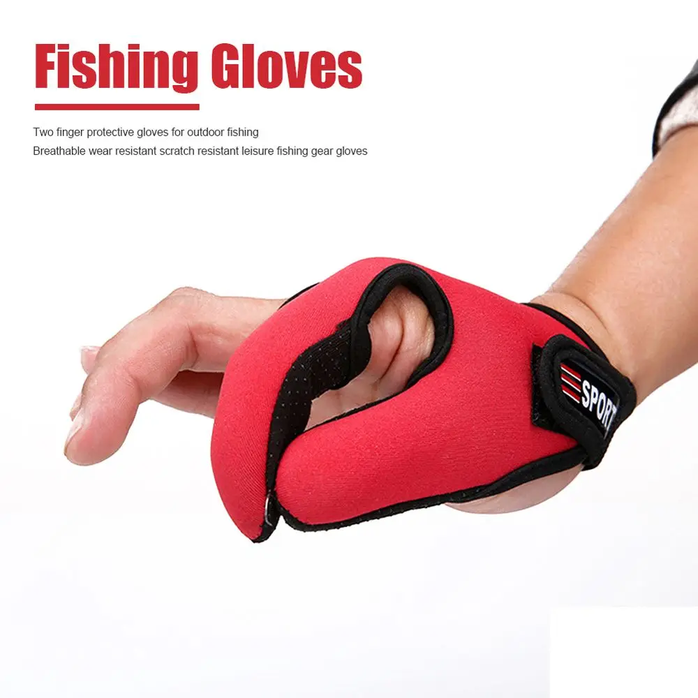 Fishing Tackle Fishing Tools Thumb And Index Finger Finger Casting Glove Gloves 2 Fingers Protector Two-finger Gloves fishing gloves