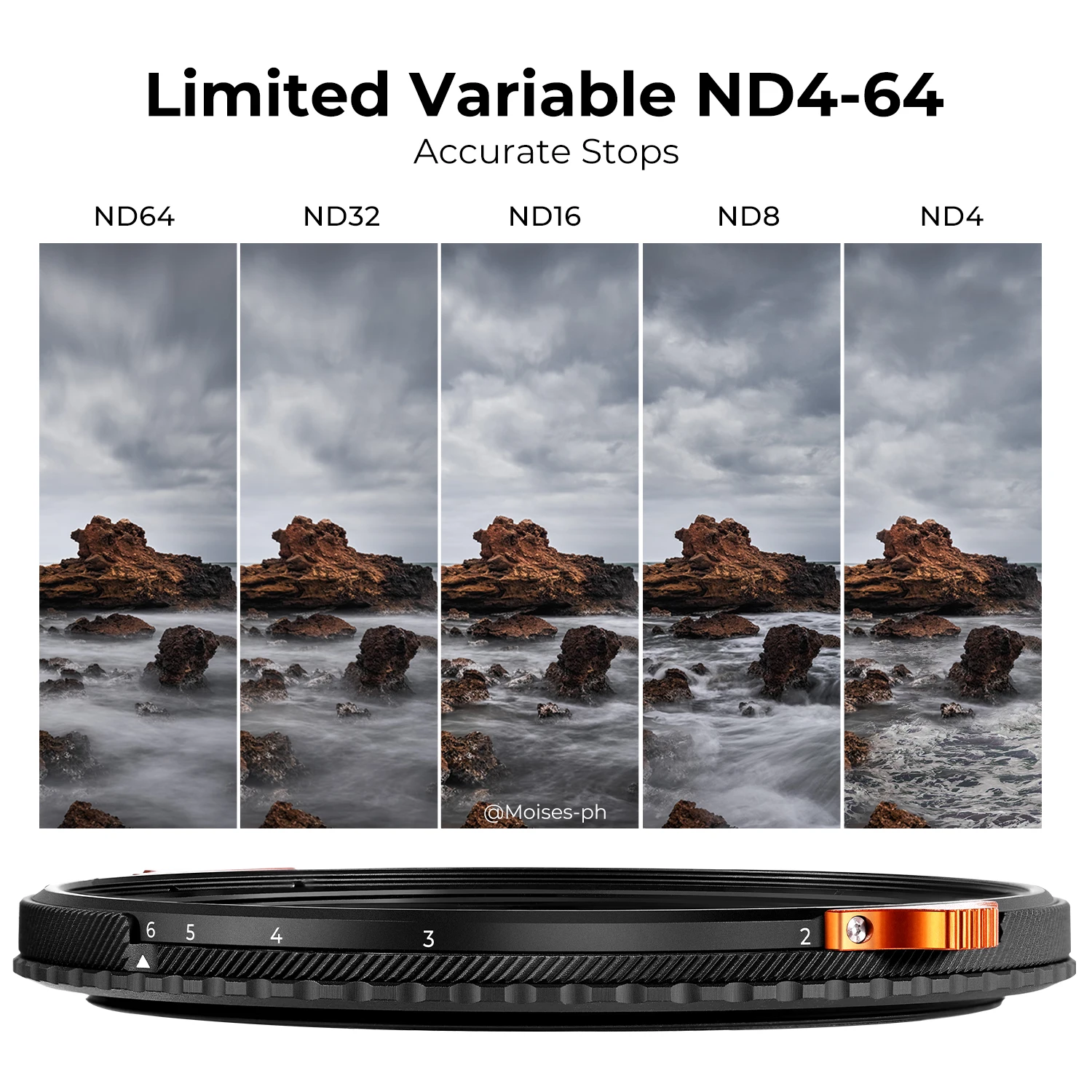 K&F CONCEPT 37-82mm 2 in 1 Filter ND4 to ND64 Variable ND CPL 