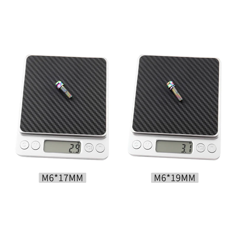 MUQZI 2/4/6pcs 티타늄 디스크 브레이크 볼트 MTB 자전거 브레이크 캘리퍼스 나사 (와셔 포함) M6x17 M6x19 크랭크 암 볼트