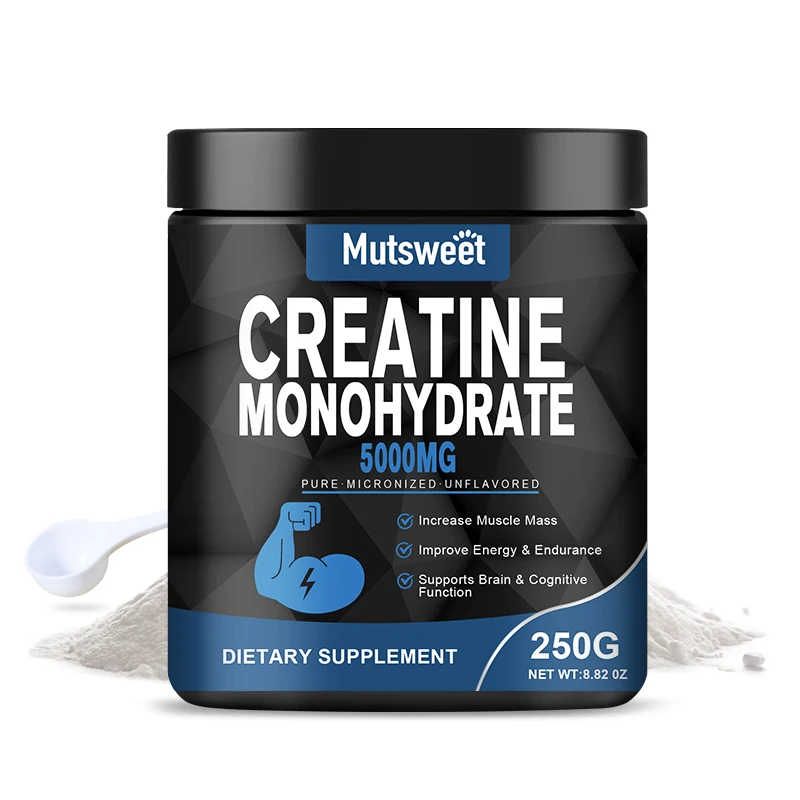 MUTSWEET Creatine Monohydrate 5000mg Pure Unflavored Micronized Pre Workout Keto Vegan Dissolves Easy Muscle Recovery muscle supplement