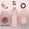 BPA Free Water Cup Outdoors Sports Water Bottle Frosted Plastic Space Cup with Time Scale 1000ml Large Capacity Tumbler 6