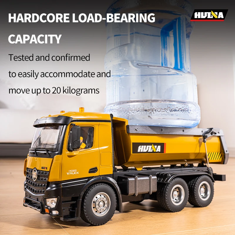 RC Trucks RC Construction Toy HuiNa 1573 1/14 RC Truck 10 Channel 2.4G Remote Control Loader Truck Engineering Vehicle RC Toy Gift for Boy