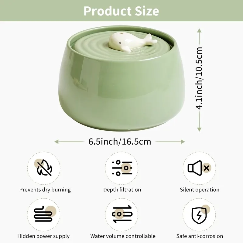 Fontaine À Eau En Céramique Pour Chat, Fontaine À Eau Automatique Pour