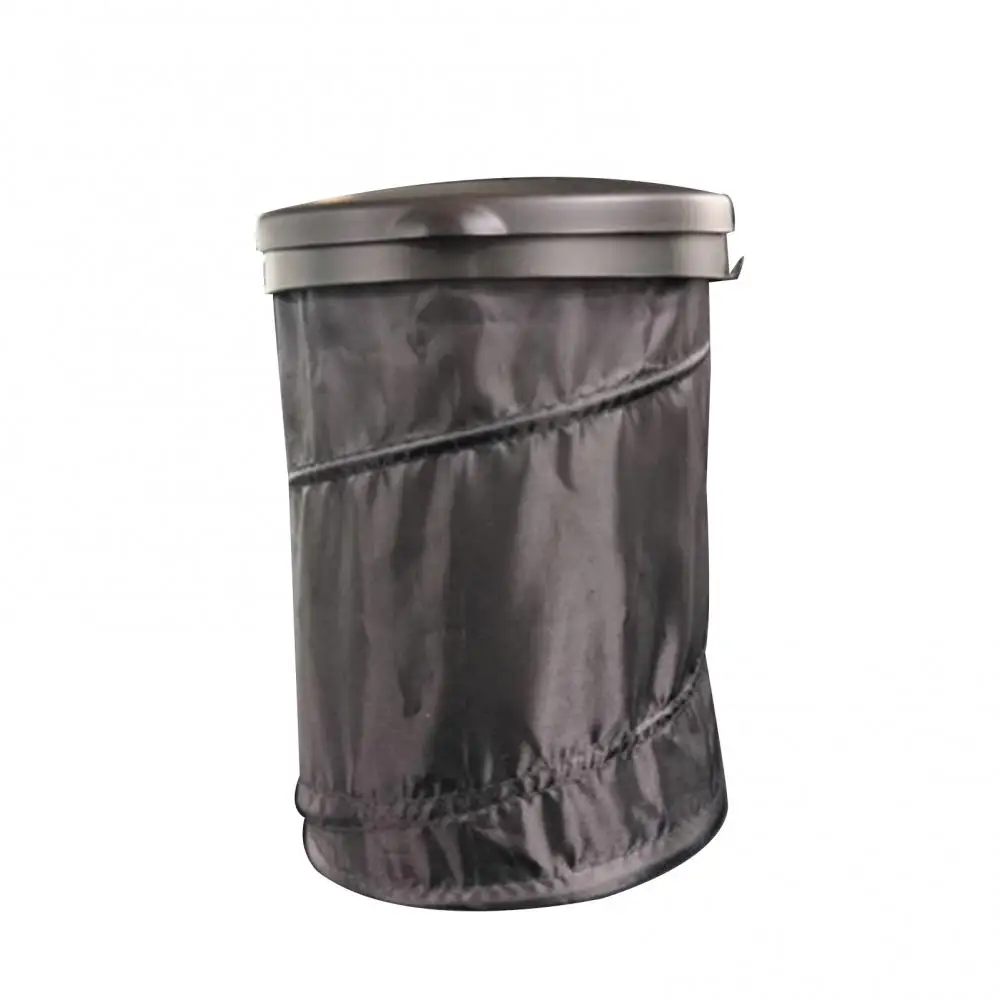 Portable Garbage Can Collapsible Trash Bag Traveling Car Organizer with Lid