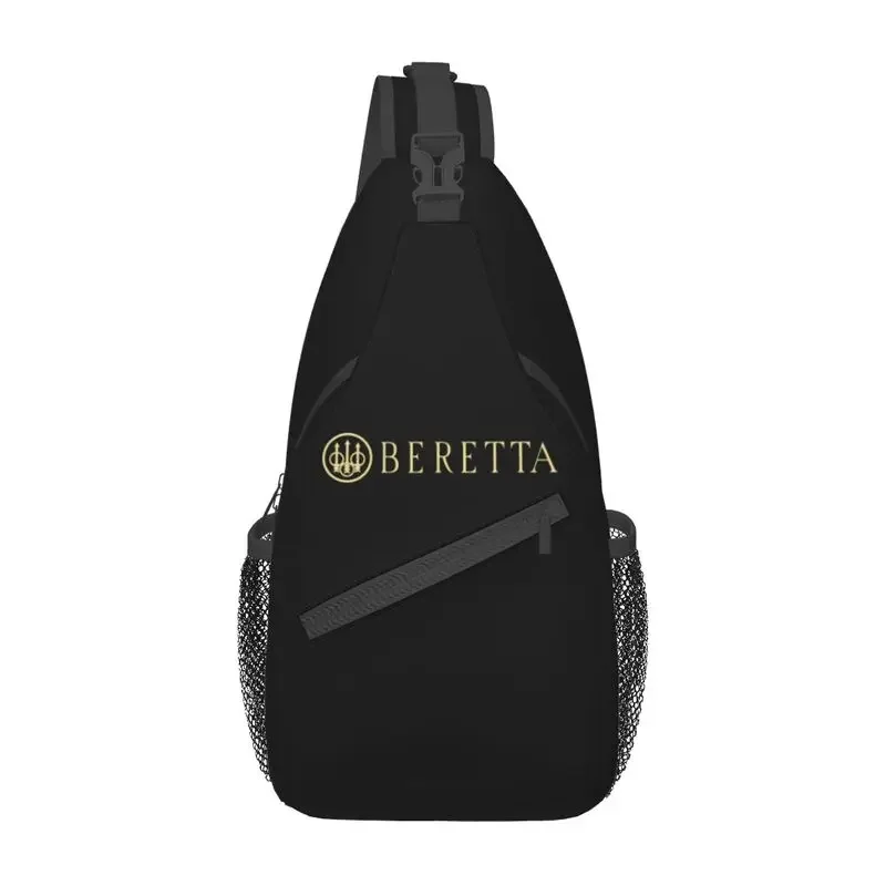 

Gold Military Gun Berettas Logo Sling Crossbody Backpack Men Custom Shoulder Chest Bag for Traveling Daypack