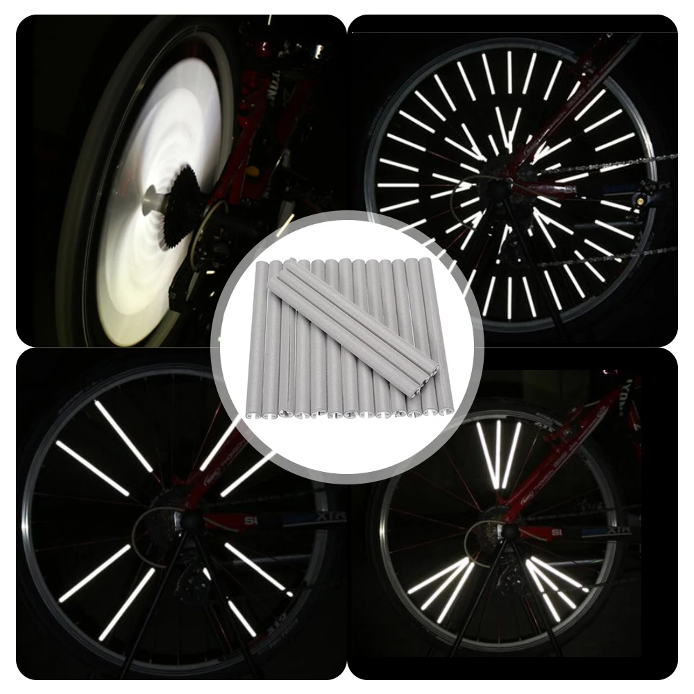 5/4/3/2/1 bag Reflective Mount Clip Tube Warning Strip bicycle accessories Bicycle Wheel Spoke Reflector Stripe Steel Wire Lamp MTB Bike Reflector