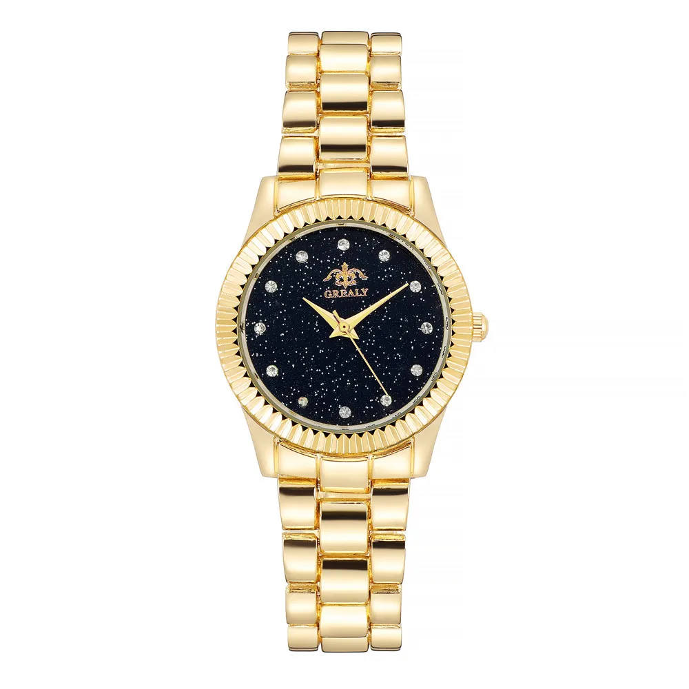relógios tendência gypsophila preto face quartzo liga moda relógios mulheres