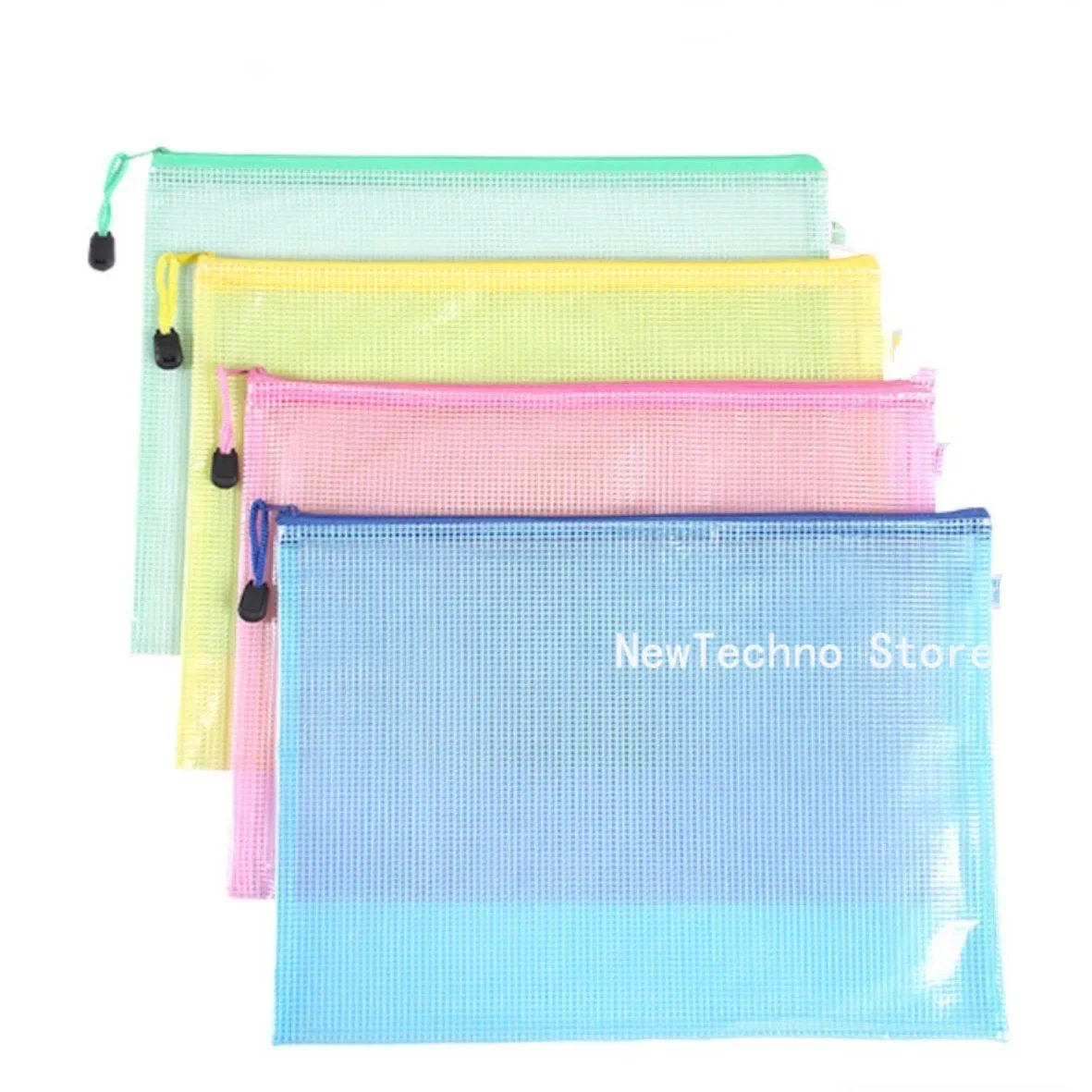방수 메쉬 지퍼 파우치 문서 가방, 지퍼 파일 폴더, A5 학교 사무용품, 필통 보관 가방, 1PC