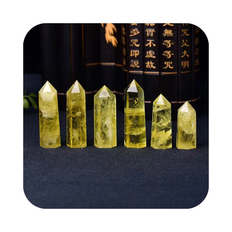 Factory Price Natural Healing Crystals Semi-Precious Stone Gemstone Tower Citrine Point wand For garden fengshui decorations