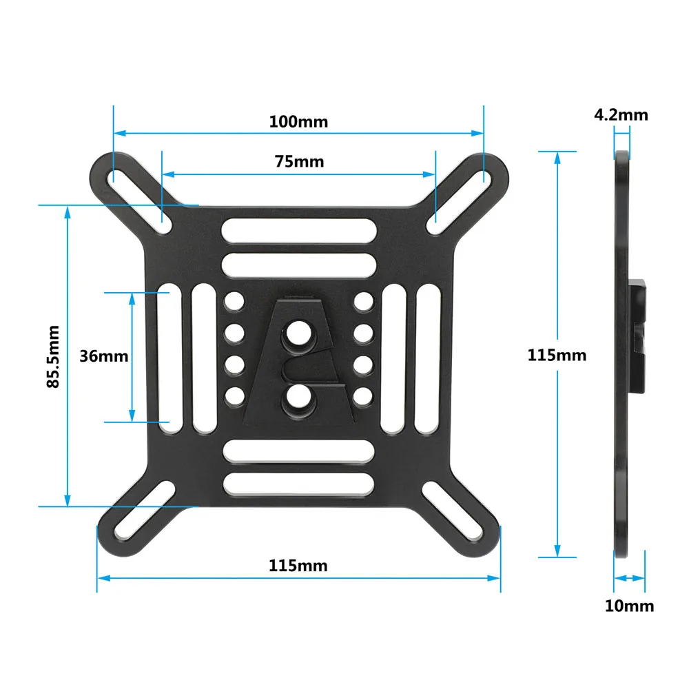 Adjustable VESA Monitor Bracket with with 360° Pan and 5/8" Pole Mount Onto C-S