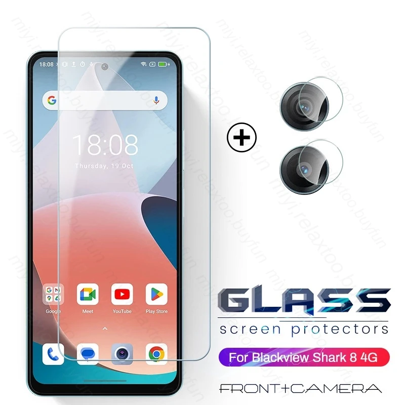 Blackviewshark8 Custodia 4G 2 In 1 Cover Protettiva Per Schermo In Vetro Temperato Per Blackview Shark 8 Camera Glass Shark8 4G 2023 Nfc 6.78"
