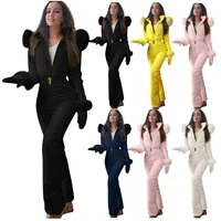 Mode Femmes Ski Wear Veste à capuche Sports Jumpsuit Sports de plein air Zipper Une pièce Loisirs Ski Wear Hiver chaud vêtements de ski 5