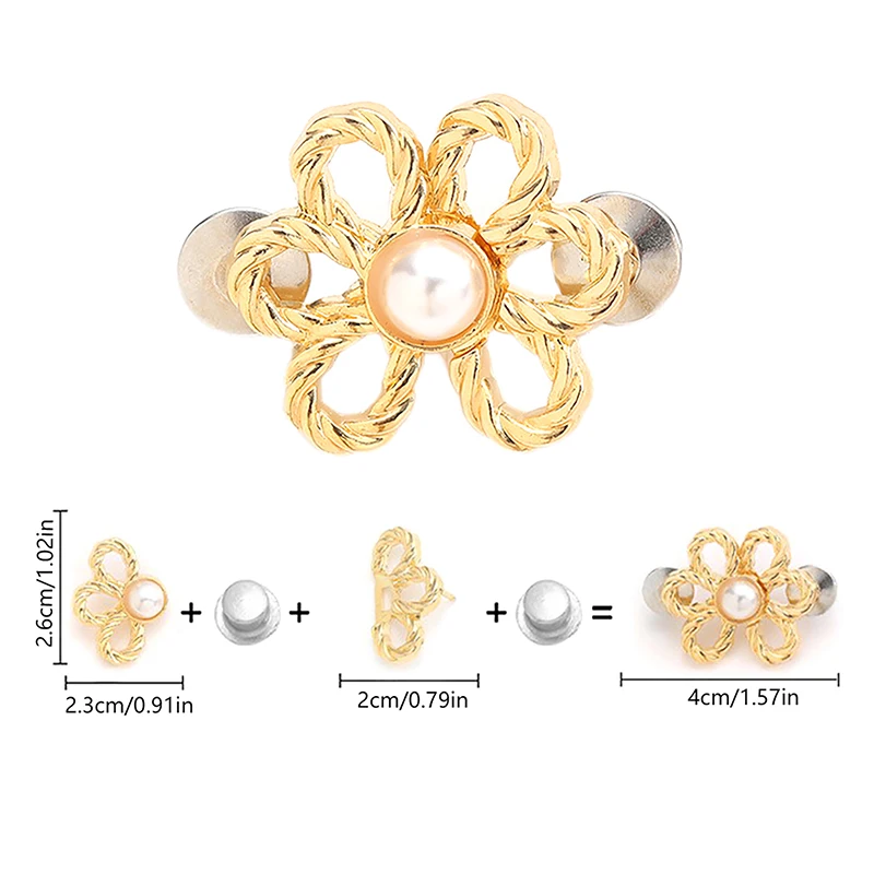 Reusable Detachable Waistband Flower Buttons Tool Jeans Waist Buckle Adjustment Button For Pants Jeans Waist Clip 6