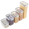 Sealed Plastic Food Storage Box Cereal Candy Dried Jars With Lid Fridge StorageTank Containers Household Items Kitchen Organizer 1