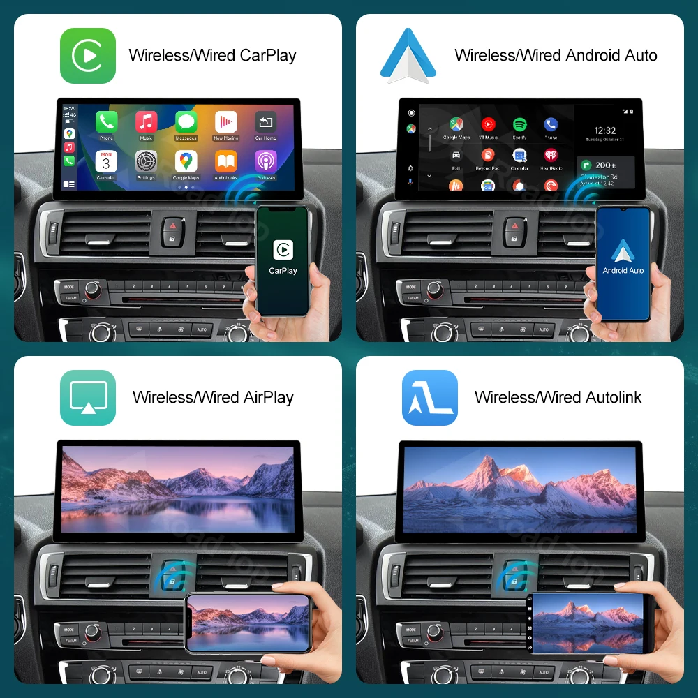 Pantalla multimedia Linux inalámbrica DE 12.3 RoadTop con CarPlay y Android Auto para BMW Serie 1 2 F20 F21 F22 F23 F45 F46 2012-2018 5