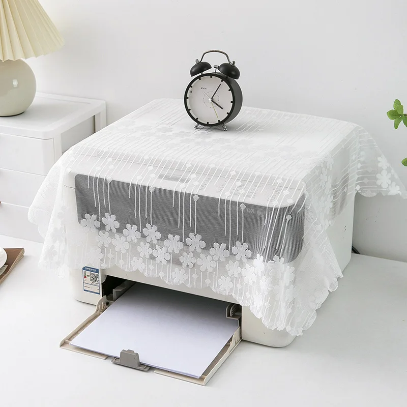 European Style Dust Covers White Color Flower Microwave Oven Covers Tablecloth Household Dust Protector Table Lamp Cover