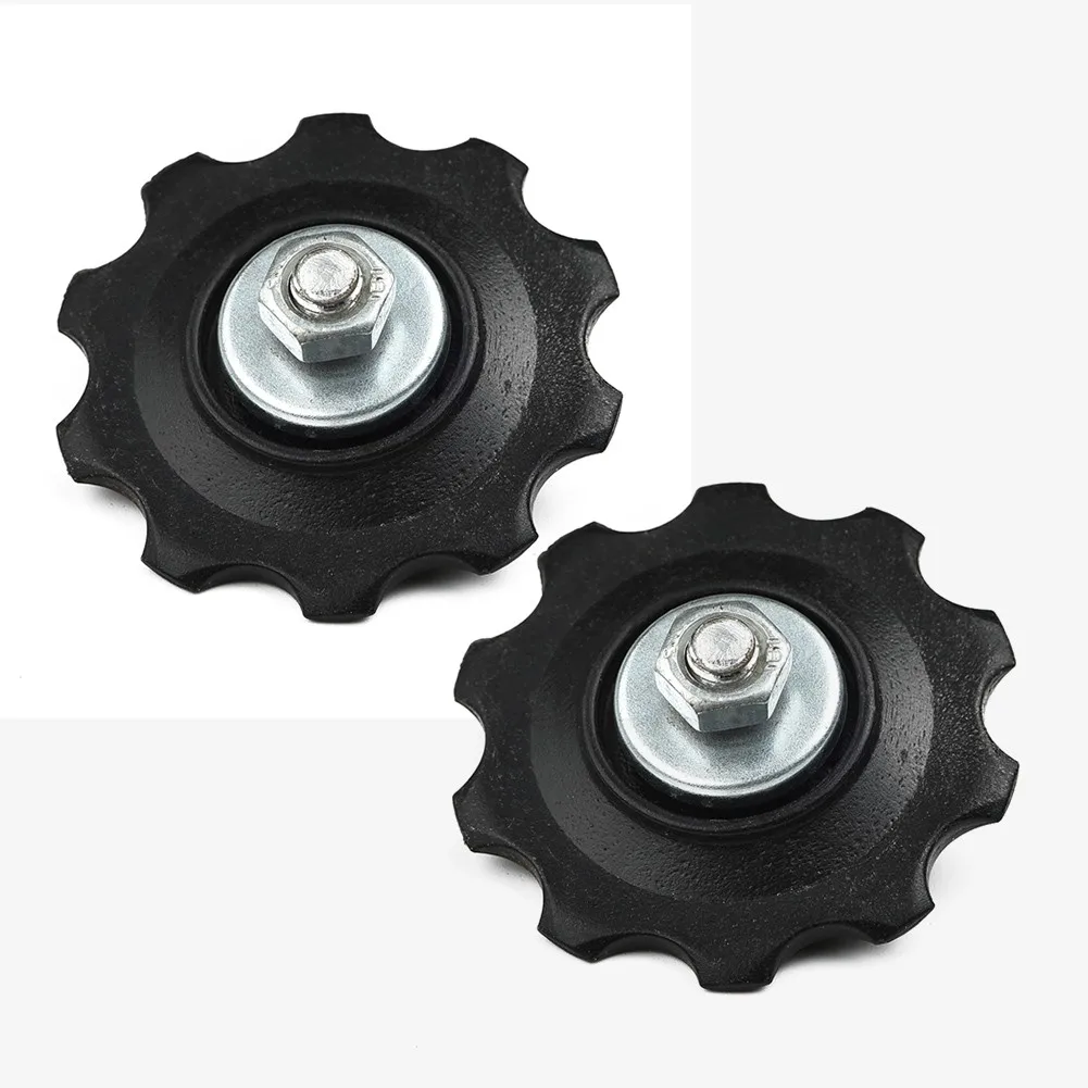 2 Stück Fahrrad Schaltwerk Riemens cheibe Set Fahrrad breite schmale Zahn führungs räder unterstützen 6-7 Geschwindigkeit Kunststoff Rennrad Führungs rolle – Detail 7