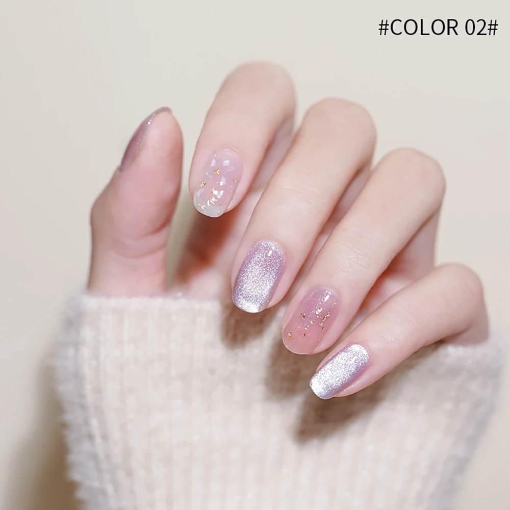 Vendeeni 9컬러 크리스탈 와이드 캣아이 젤 네일 폴리쉬 마그네틱 하이브리드 UV LED 쏙 오프 젤 바니쉬 네일 아트 캣아이 젤 라커