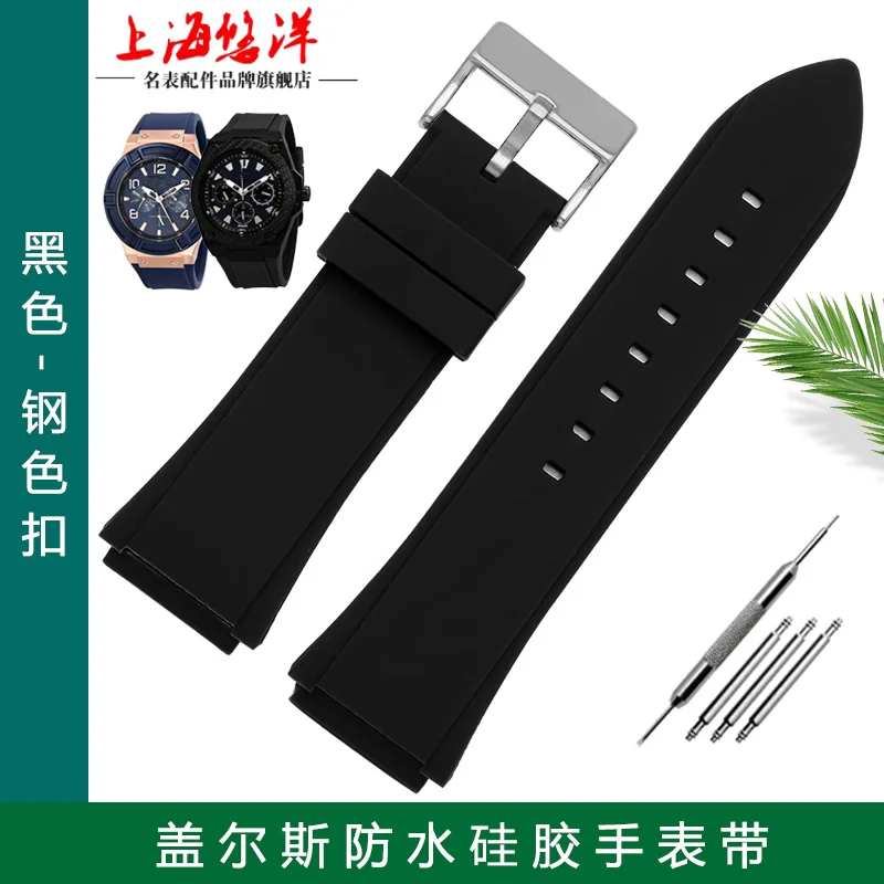 Bracelet Montre En Cuir De Vache - Compatible Guess W0040G3 W0040G5 W0247G3 - Remplacement Avec Barres à Ressort Incluses - Pour Occasions Habillées Ou Décontractées