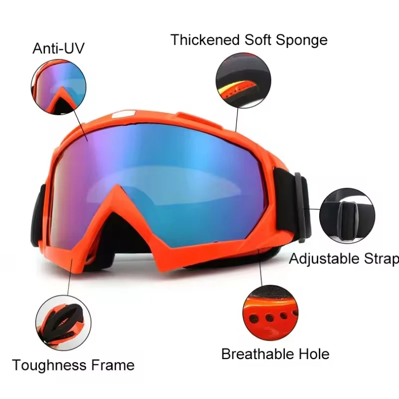 Large Frame Skiing Goggles Multicolor Winter Cycling Motorcycle Windproof Anti-Glare Glasses Outdoor Sports Tactical Goggles 4